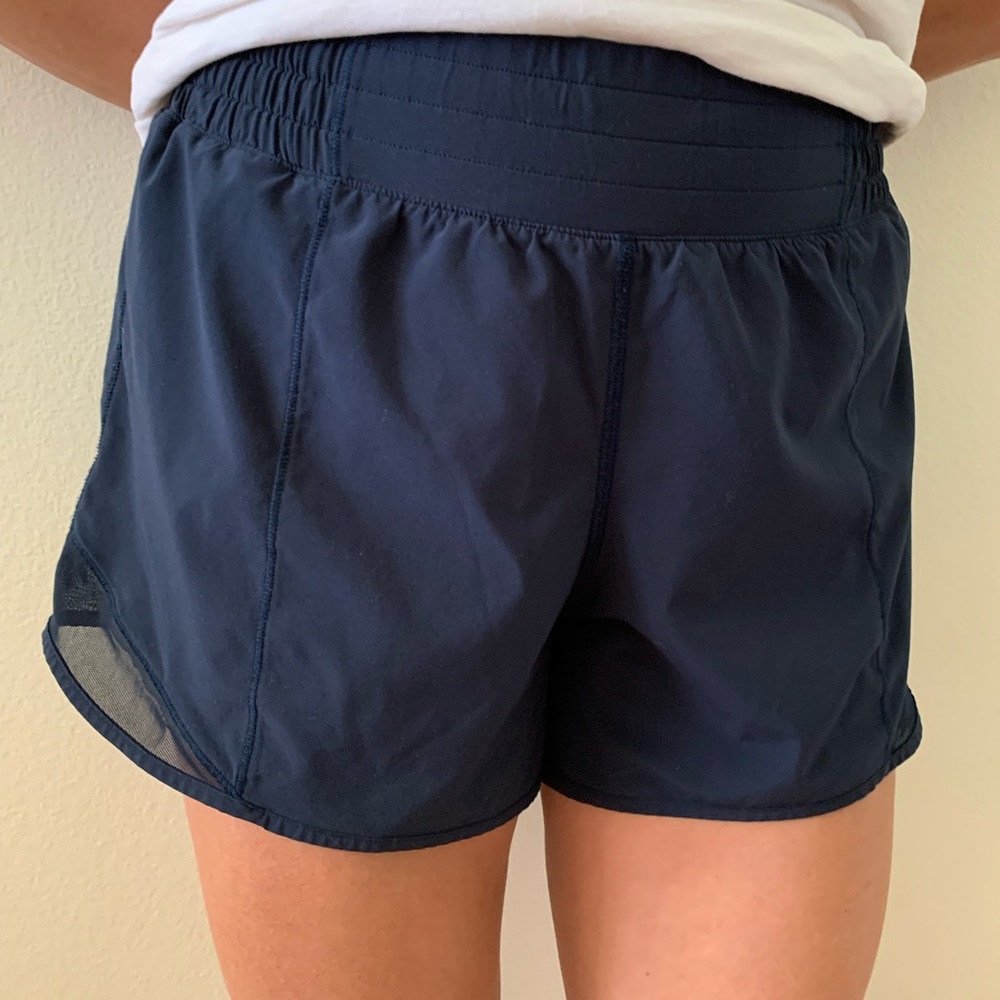 Navy Lululemon Hotty Hot shorts 4” high waisted - Picture 6 of 13
